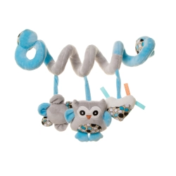 Pluszowa spirala do wózka, łóżeczka, fotelika Pram Toy OWL Sowa Blue 4Baby